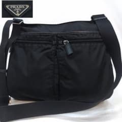 プラダ メッセンジャーバッグ レザー×ナイロン A4可 黒 シャドーロゴ プラダ メッセンジャーバッグ レザー×ナイロン A4可 黒 シャドーロゴ