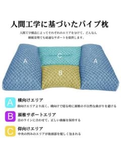 肩こり 首こり対策 高さ調整 人間工学 無重力パイプ枕ピロー 頸椎サポート仰向きのサムネイル