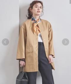 UNITED ARROWS ユナイテッドアローズ　ノーカラーコートコットンシルクのサムネイル