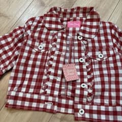 Shirley Temple 赤白チェックジャケット 130のサムネイル