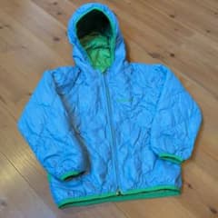 mont-bell キッズ アウター リバーシブルジャケット 水色 緑 100