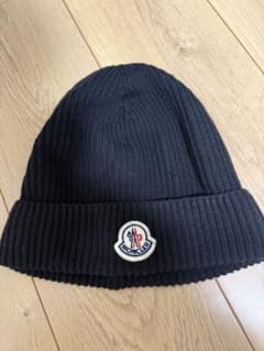 MONCLER 黒 ニット帽 UNI - メルカリ
