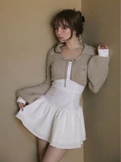 ワンピース andmary Tess blouse mini dress beige 美品】ANDMARY Tess blouse mini dress ベージュ - メルカリ