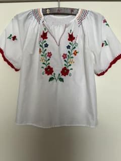 刺繍　花柄　古着　ブラウスのサムネイル