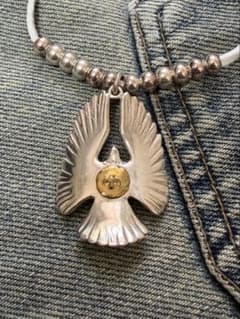 【美品】イーグルペンダント　タタキ金メタル付き　革紐セット 美品】イーグルペンダント タタキ金メタル付き 革紐セット - メルカリ