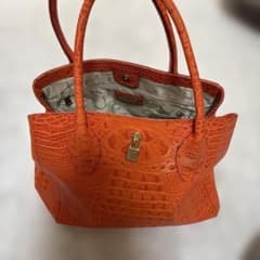 ビジネスバッグ クロコダイル型押し オレンジ Verodia Crocodile Tangerine Shine(オレンジ) Edition