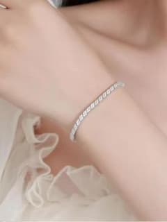 神崎♡最高級モアサナイト スパイラルテニスブレスレット 16センチ 神崎様専用♡最高級モアサナイト スパイラルテニスブレスレット