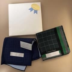 新品 カルバンクライン ハンカチ 2枚組【スマホ・メガネも拭ける】箱・リボン付のサムネイル
