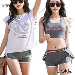 XL　Tシャツ 3点セット　セパレート　スポーツ　ビキニ　レディース  水着のサムネイル