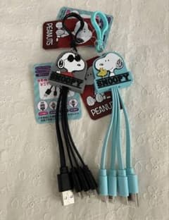 2セット⭐︎スヌーピー マルチ充電ケーブル 充電コード　スマホアクセサリー