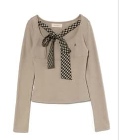 andmary Ami ribbon check tops - メルカリ
