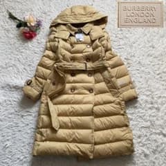 新品□バーバリー ダウンコート ノバチェック柄 トレンチ風 フード