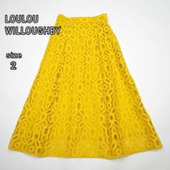 LOULOU WILLOUGHBY サークルレース フレアスカート イエロー 2 - メルカリ