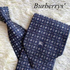 美品✨Burberrys' バーバリーズ ネクタイ ホースロゴ 花 総柄のサムネイル