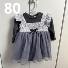 petit main フリル付きワンピース 80ベビーワンピースのサムネイル
