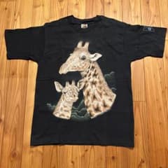 キリン アニマルプリント Tシャツ ブラックのサムネイル