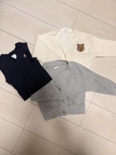 ベビー服 カーディガン ベスト 3点セットのサムネイル