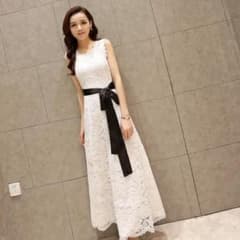 総レース ロングドレス　Lのサムネイル