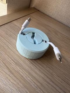 USBケーブル巻き取りホルダー ケーブル収納 3Dプリント 水色のサムネイル