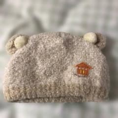 ベビー用耳付きベージュ帽子 フリーサイズのサムネイル
