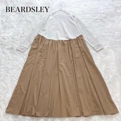 31900円　今季新品タグ付　ビアズリー　切替フレア　ボリュームワンピース 美品☆BEARDSLEY 切替フレア ボリュームワンピース 2025SS 洗える