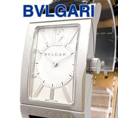 ブルガリ レッタンゴロ RT39S 革ベルト シルバー レディース 腕時計 美