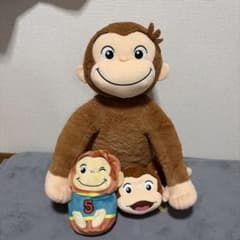 おさるのジョージ ぬいぐるみ ポーチ3点セットのサムネイル
