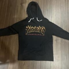 THRASHER フレイムロゴ パーカー Lサイズ ブラックのサムネイル