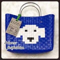 新品 MARNI MARKET マルニマーケット 犬柄 かごバッグ ブルー - メルカリ