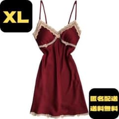 か*ま様 レッド XL キャミソールスリップ 部屋着 インナー 下着 レース セのサムネイル