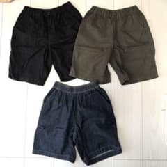 GU ハーフパンツ 3点セット 140cm　ブラック　カーキ　デニムのサムネイル