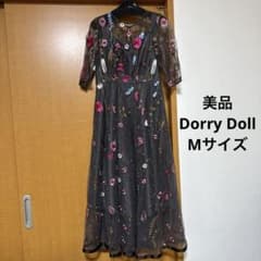 Dorry Doll花柄刺繍チュールワンピースドレス チャコール M - メルカリ