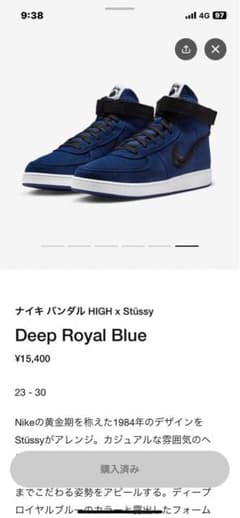 ナイキ　バンダルHIGH × Stussyのサムネイル