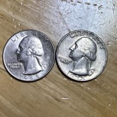 アメリカ 25セント 1972年・1986年 銀貨 コイン クォーター