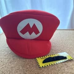マリオ 帽子 ＆ 付け髭 コスプレセット　子ども　ハロウィン　仮装のサムネイル