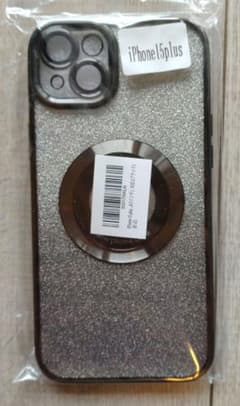 iPhone15Plus 반짝이 실버 케이스 반짝이 세련된 보호 스타일리쉬