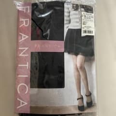FRANTICA ブラック パンティストッキング L~LLルーセントラメ
