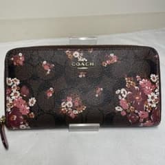 COACH コーチ ラウンドファスナー 長財布 PVC レザー