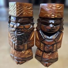 木彫り 人形 置物 2体セット　アイヌのサムネイル