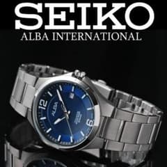 逆輸入セイコーALBA日本未発売チタン製100m防水アナログ腕時計メンズ 