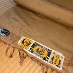 新品未使用 本場結城紬織 反物 証紙付き紬 ベージュ系 薄茶 無地のサムネイル