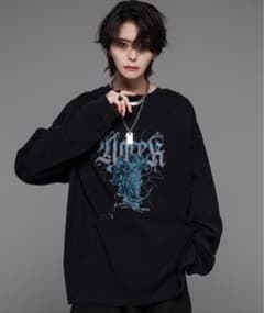 ヘビーコットンヴィンテージライクレトロロゴプリントピグメントTシャツのサムネイル