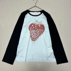 美品✨タオコムデギャルソン ラグランTシャツ いちご AD2009 水色 美品✨タオコムデギャルソン ラグランTシャツ いちご AD2009 水色