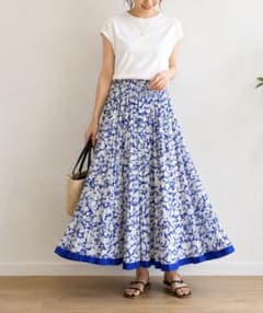 未使用級✨】MARIHAマリハ草原の虹のスカートフラワープリント