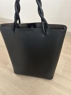 ブラック トートバッグ シンプル　A4 PCラクラク