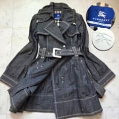バーバリーブルーレーベル　トレンチコート　デニム バーバリーブルーレーベルBURBERRY デニム トレンチ ノバチェック
