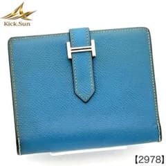 エルメス 折財布 べアン コンパクト ヴォーエプソン ブルージーン 2978 エルメス 折財布 べアン コンパクト ヴォーエプソン ブルージーン 2978