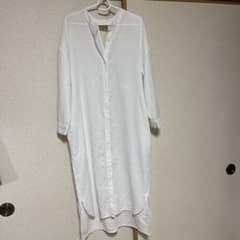 ドナマリー　ホワイト ロングシャツワンピース 長袖のサムネイル