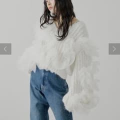 【SALON by Chico】ランダムチュールドッキングニット　アイボリーのサムネイル