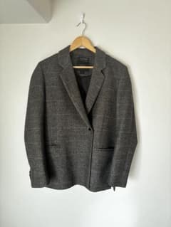 ZARA テーラードジャケット ヘリンボーン柄 グレー - 4